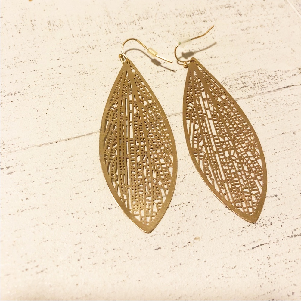 NEW Francesca’s Gold Leaf Earrings